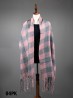 Plush Speckled Checker Scarf W/ Long Fringe